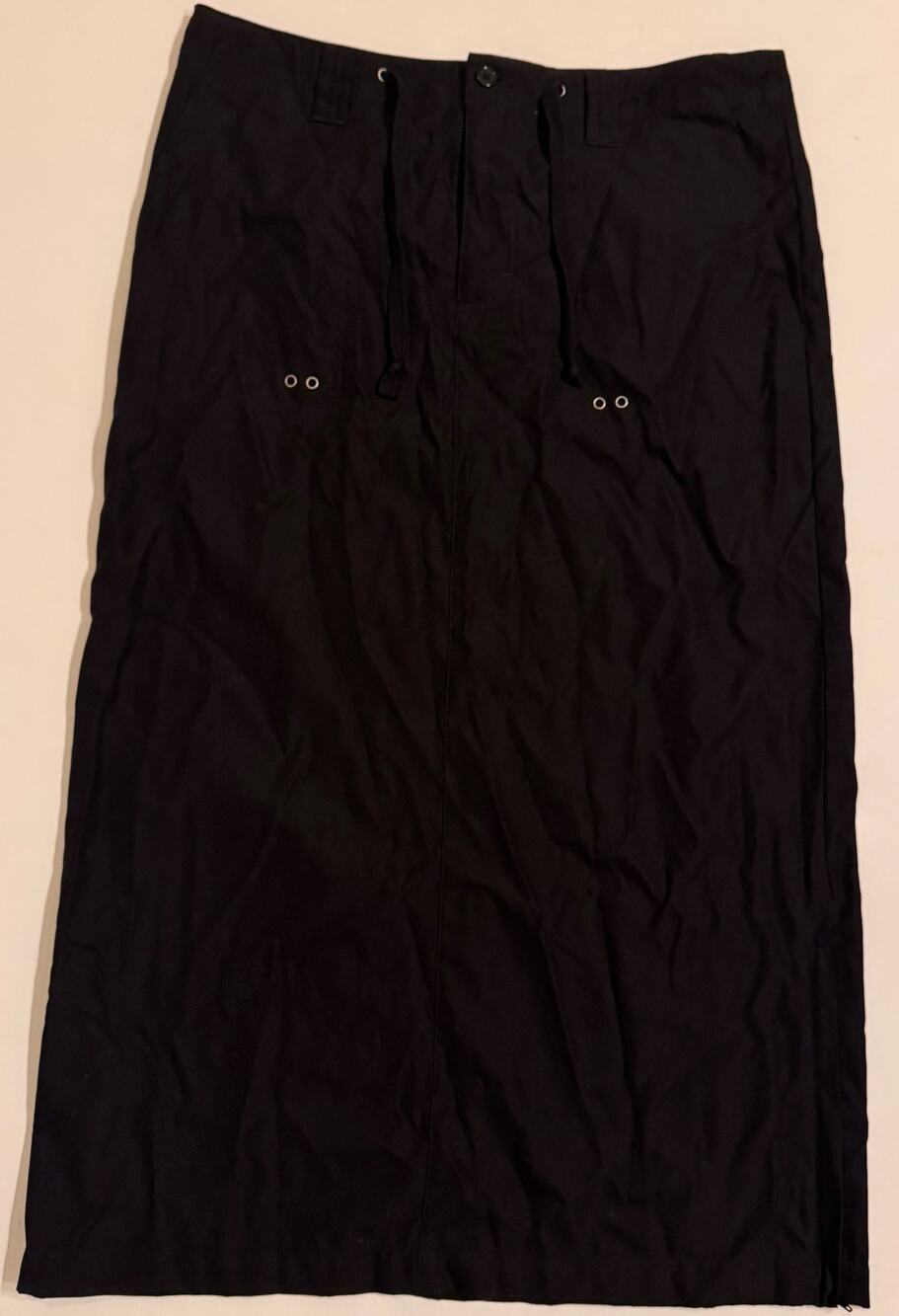 Y2K Vintage Riveted by Lee Long Black Side Zip Maxi Skirt Size L